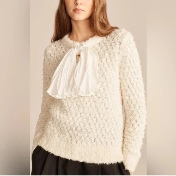 124 Rebecca Taylor Alpaca Bow Sweater XS NWT - Picture 8 of 10